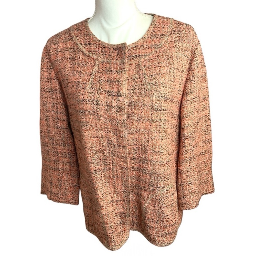 J. Jill Coral Tweed Blazer Jacket
